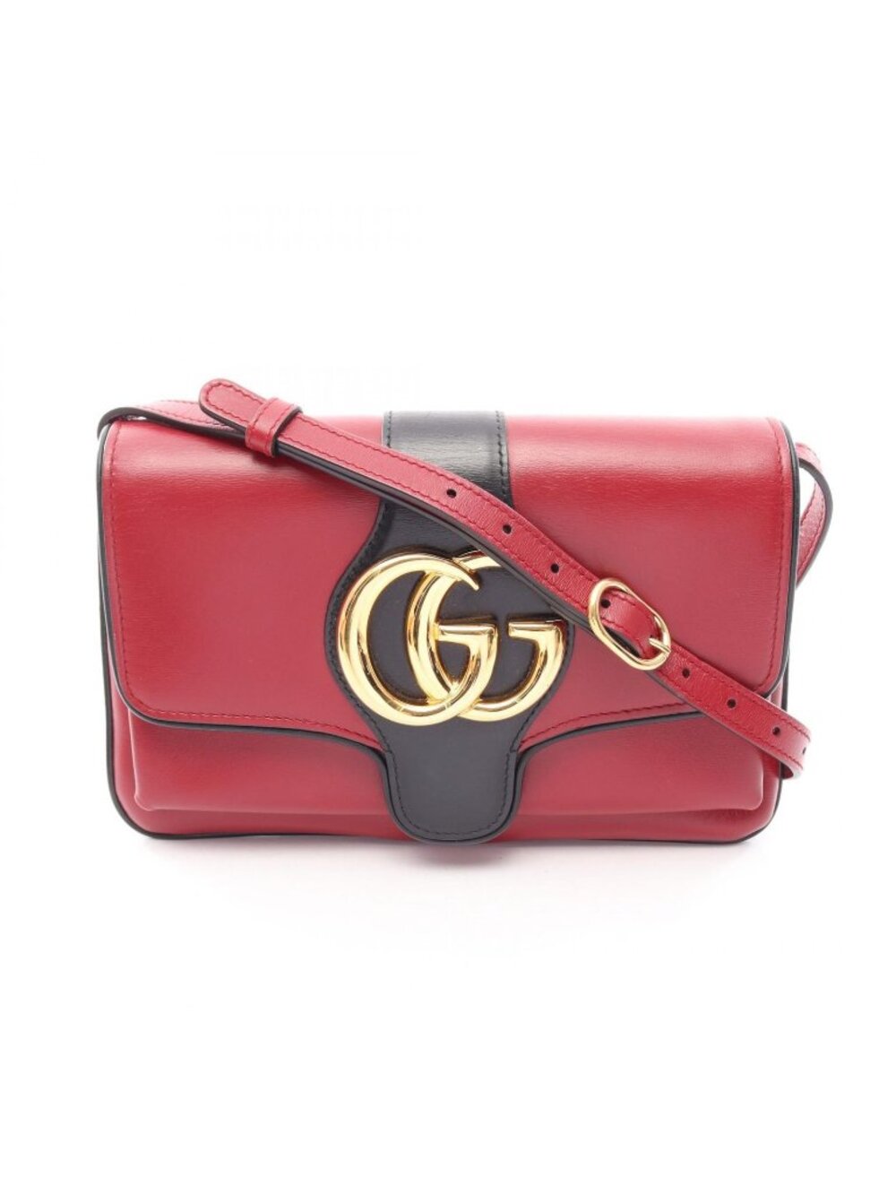 Gucci Shoulder Bag Ali Small GG Marmont Red Black Leather